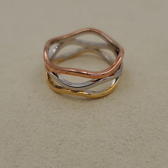 Ashlynn Avenue Gold Plated Trio Ring, Size 6-1/4 - Picture 7 of 7